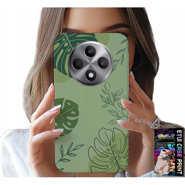 Custodia Per Oppo Reno12 F / 12Fs 5G - Foglia Verde Motivi Vegetali Plecki-image