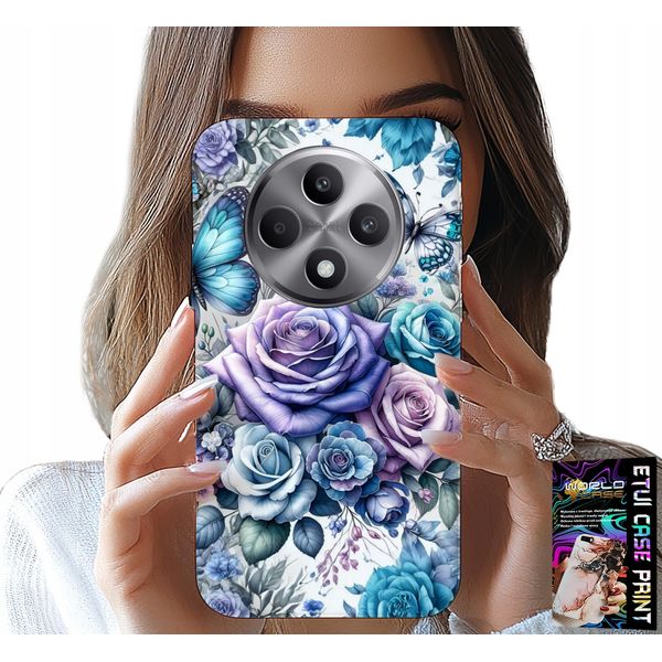 Custodia Per Oppo Reno12 F / 12Fs 5G - Custodia Floreale Con Motivi Floreali + Vetro-image