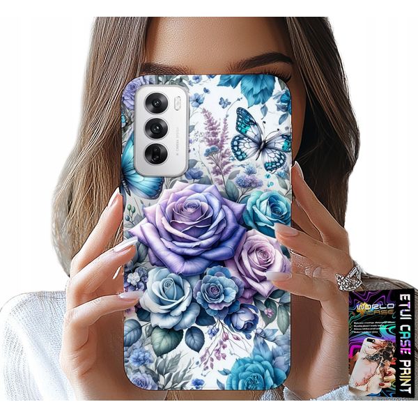 Custodia Per Oppo Reno12 5G - Custodia Con Motivi Floreali E Rose + Lamina-image