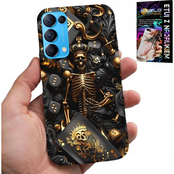 Custodia Per Oppo Reno5 4G 5G - Re Del Poker Dice Ace Designs Per Uomo + Vetro-image