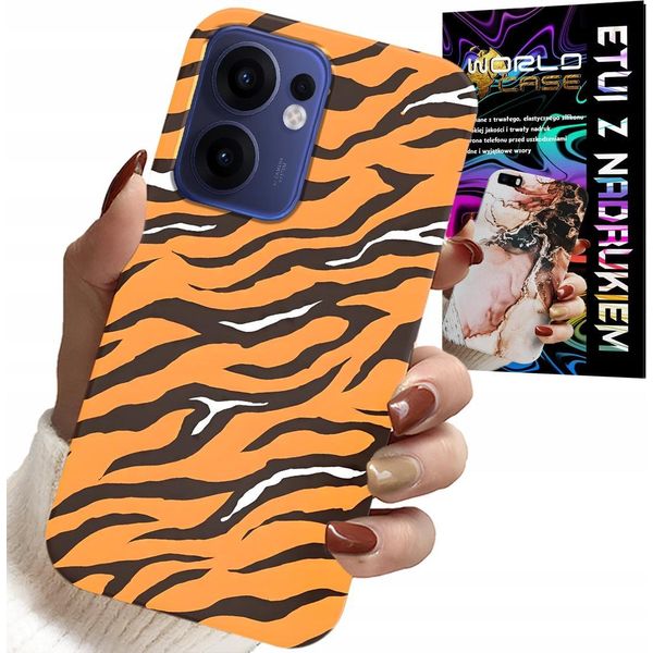 Custodia Per Oppo Find X5 Lite - Cover Posteriore A Strisce Tiger + Vetro-image