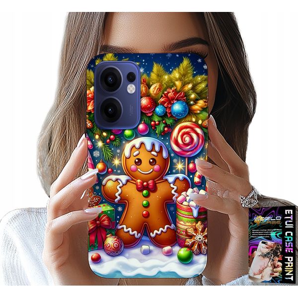 Custodia Per Oppo Find X5 Lite - Gingerbread, Candy Christmas Patterns + Vetro-image