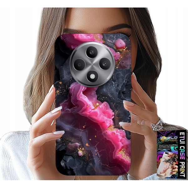 Custodia Per Oppo Reno12 F / 12Fs 5G - Retro In Marmo Rosa, Design Alla Moda-image