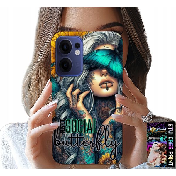 Custodia Oppo Find X5 Lite - Anti Social, Butterfly, Motylek, Kobiece-image