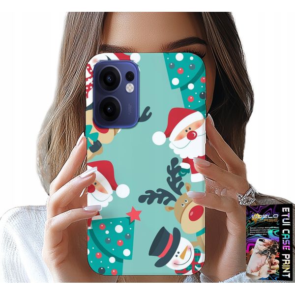 Custodia Per Oppo Find X5 Lite - Babbo Natale, Renna, Pupazzo Di Neve, Disegni Natalizi-image