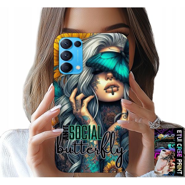 Custodia Oppo Find X3 Lite - Anti Social, Butterfly, Motylek, Kobiece-image