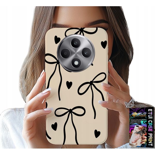 Custodia Per Oppo Reno12 F / 12Fs 5G - Cocards Nastro Beige Motivi Alla Moda-image
