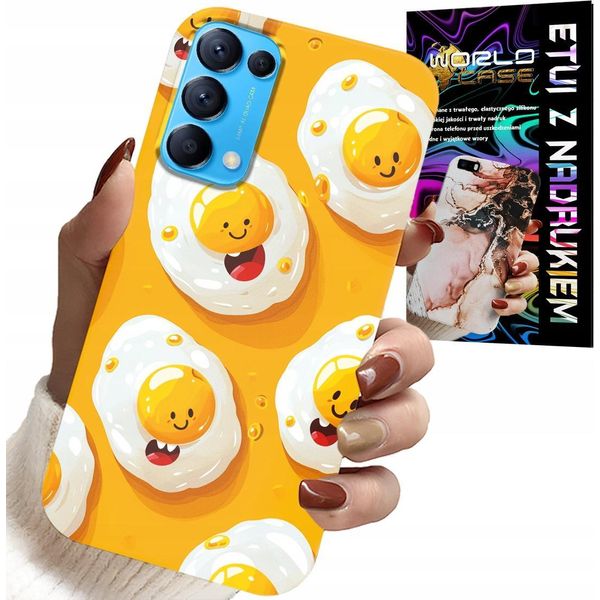 Custodia Per Oppo Reno5 4G 5G - Custodia Per Uova Dolci Sorridenti + Foglio Di Alluminio-image