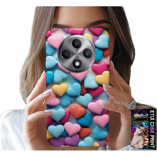 Custodia Per Oppo Reno12 F / 12Fs 5G - Cuori Colorati Personalizzabili-image