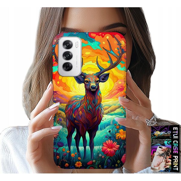 Custodia Per Oppo Reno12 Pro 5G - Motivi Colorati Cervi Alci Animali Della Foresta-image