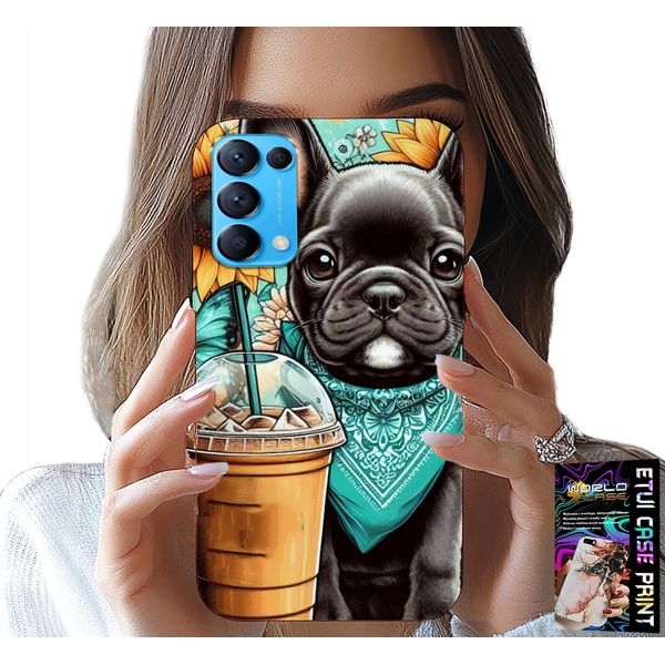 Custodia Per Oppo Reno5 4G 5G - Bulldog Coffi Love, Girasoli, Custodia Psi-image