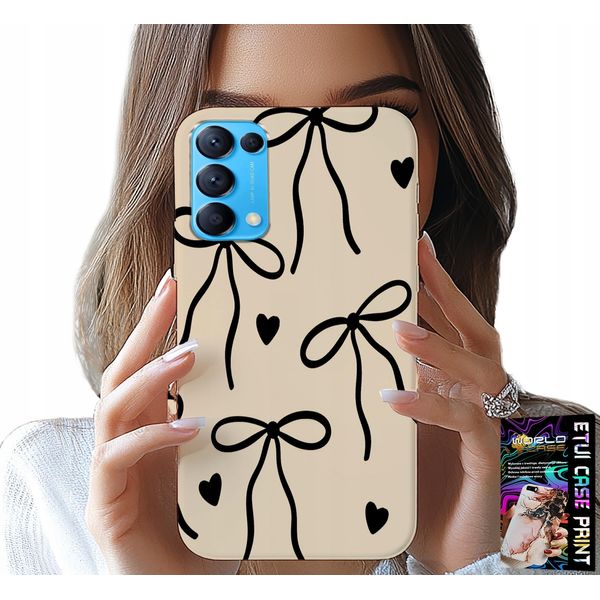 Custodia Per Oppo Find X3 Lite - Nastro Beige Cocards Modelli Alla Moda-image