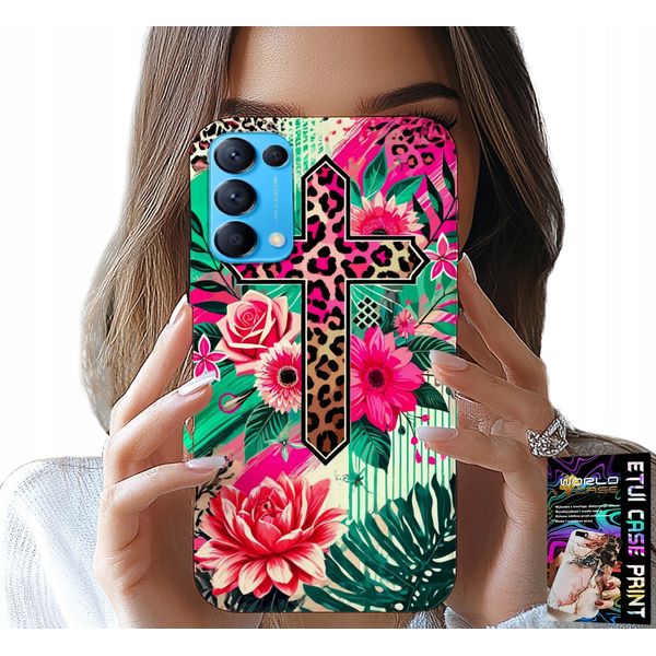 Custodia Per Oppo Find X3 Lite - Croce, Rosa Cristiana Gesù Plecki-image