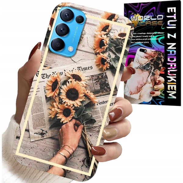 Custodia Per Oppo Reno5 4G 5G - Motivo Floreale Girasoli-image