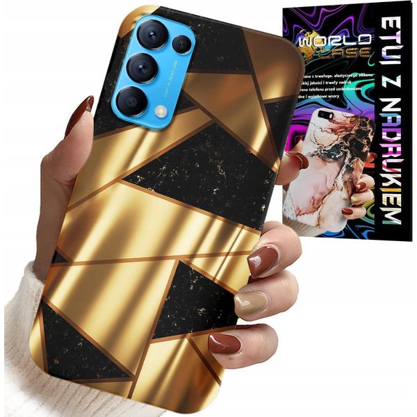 Custodia Per Oppo Reno5 4G 5G - Design Elegante Oro + Hydro Foil-image