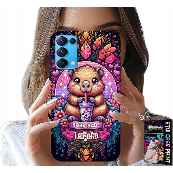 Custodia Per Oppo Reno5 4G 5G - Dolce Capibara Con Sceicco, Super Design-image