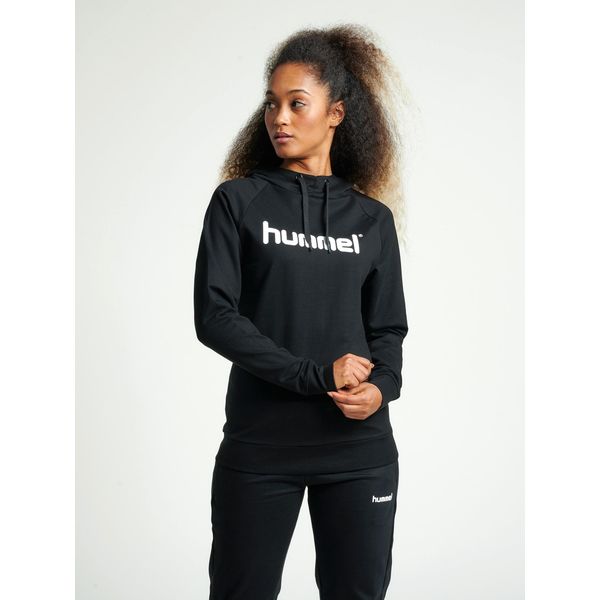 Hummel Hmlgo Cotone Logo Felpa Con Cappuccio Donna Nero Nero Xs-image
