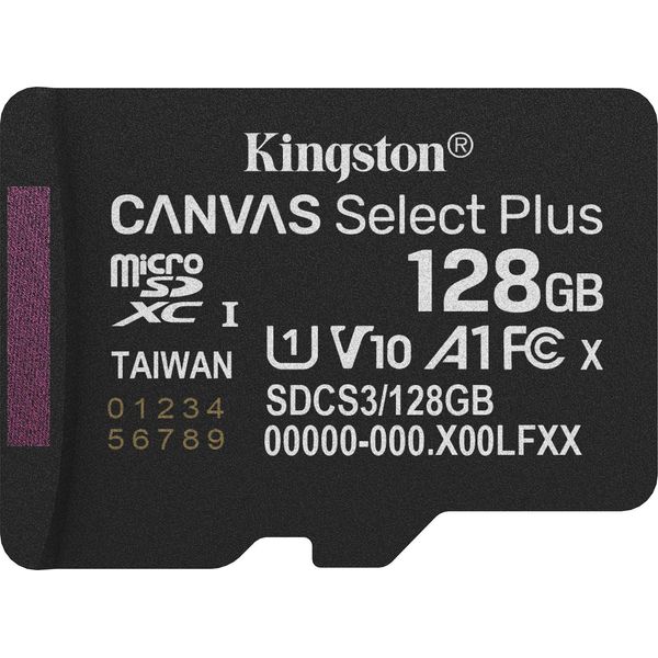 Kingston SDCS3/128GBSP Scheda Sd Microsd 128GB Kingston Sdxc Canvas+ Gen3 O.Adapter Al Dettaglio-image