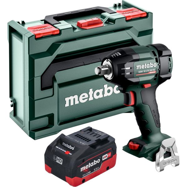 Avvitatore A Impatto A Batteria Metabo Ssw 18 Ltx 550 Bl 18 V 550 Nm Brushless + 1X Batteria Lihd 5,5 Ah + Metabox - Senza Caricabatteria-image