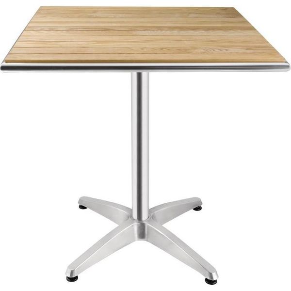 Tavolo Bolero Quadrato In Frassino Con 1 Gamba In Alluminio 700X700X720Mm-image