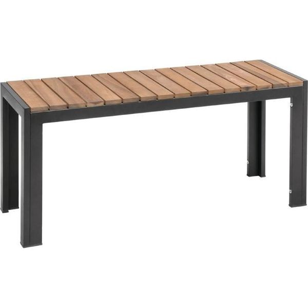 Panche Bolero In Acciaio E Legno Di Acacia 100Cm, 2 Pezzi-image