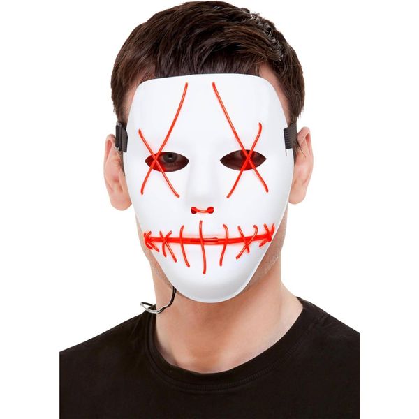Smiffys - Maschera - Uomo/Ladies Unisex SM1345 (Taglia Unica) (Bianco/Rosso)-image