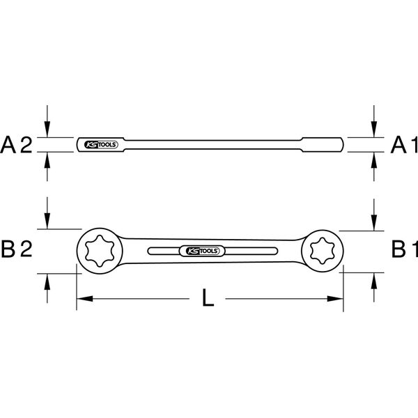 Ks Tools Chrome+ TX-E Chiave A Doppio Anello, E10Xe12, 518.0862-image