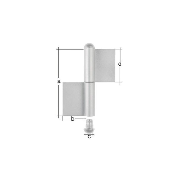 Cerniera Di Costruzione Tipo K04 A 2 Pezzi In Acciaio Inox A Testa Tonda 80/30/9/40 Mm Gah-image