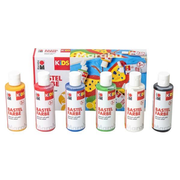 Marabu 304000000001 Vernice Artigianale Marabu Kids, 80 Ml, Set Di 6 Pezzi-image