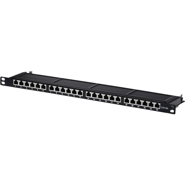 Helos - Patch Panel - RJ-45 X 24 - Schwarz, Ral 9005 - 0.5U - 48.3 Cm (19")"-image