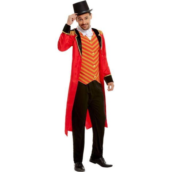 Costume Da Ringmaster Per Uomo Costume Di Carnevale Nero-Rosso - M-image