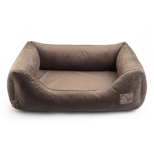 Letto Per Cani Premium | Misura 4: 103 X 80 X 24 Cm | Letto Per Cani O Gatti | Divano Per Cani, Cuscino Per Cani, Lettino Per Cani Velluto Marrone-image