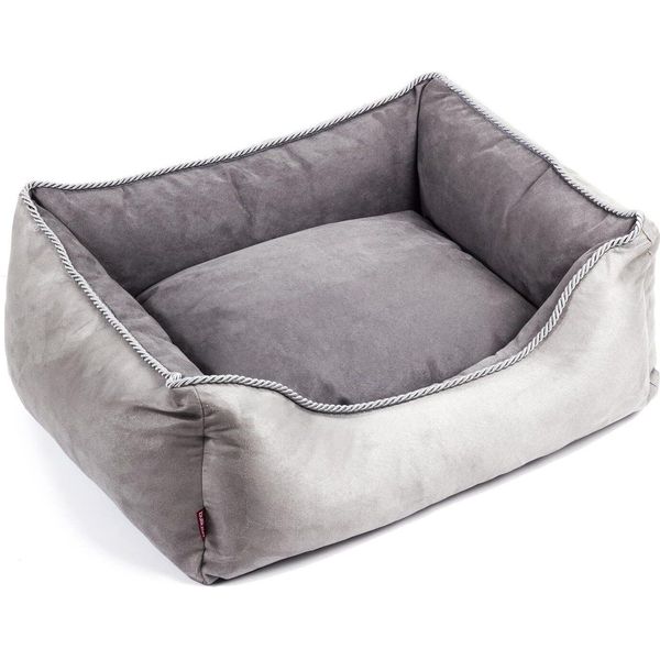 Boutique Zoo Premium Dog Bed | Misura 1: 63 X 55 X 19 Cm Divano Per Cani, Cuscino Per Cani, Lettino Per Cani | Cestino Lavabile Per Cani | Grigio S-image