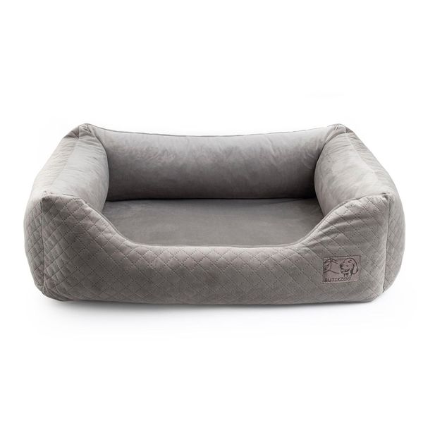 Esclusivo Letto Per Cani | Letto Per Cani, Cesto Per Cani Con Cuscino | Dimensioni: L - 87 X 76 X 20 Cm | Colore: Grigio Velluto-image