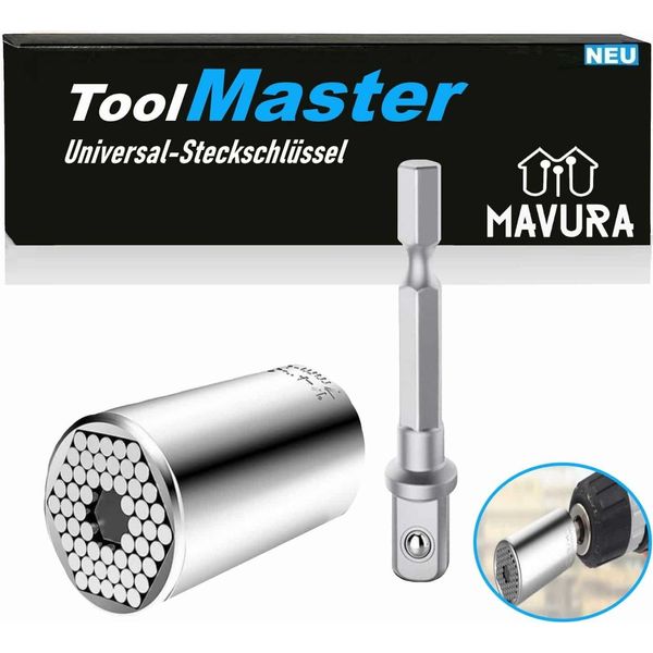 Toolmaster Chiave Universale Multifunzionale A Bussola Per Dadi 7-19 Mm E Adattatore-image