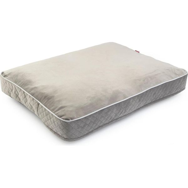 Exclusiv Lettino Per Cani Con Memory Foam Lavabile Lettino Per Cani In Pelle Scamosciata Large L: 60 X 80 Cm Colore: Grigio (Velluto)-image
