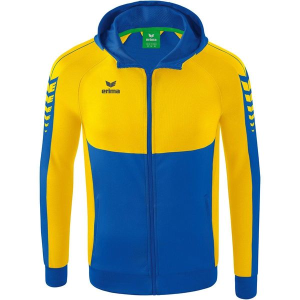 Erima Six Wings - Giacca Da Allenamento Con Cappuccio Da Bambino - New Royal / Yellow-image