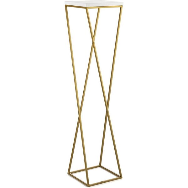Howhomely Portafiori Oro Bianco 100 Cm - Sgabello Fiore, Colonna Fiore Moderna-image