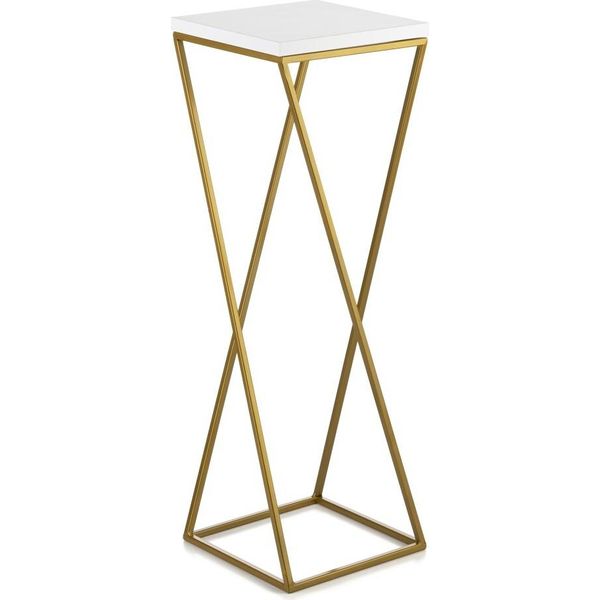 Howhomely Portafiori Oro Mdf 70 Cm - Sgabello Fiore, Colonna Fiore Moderna-image