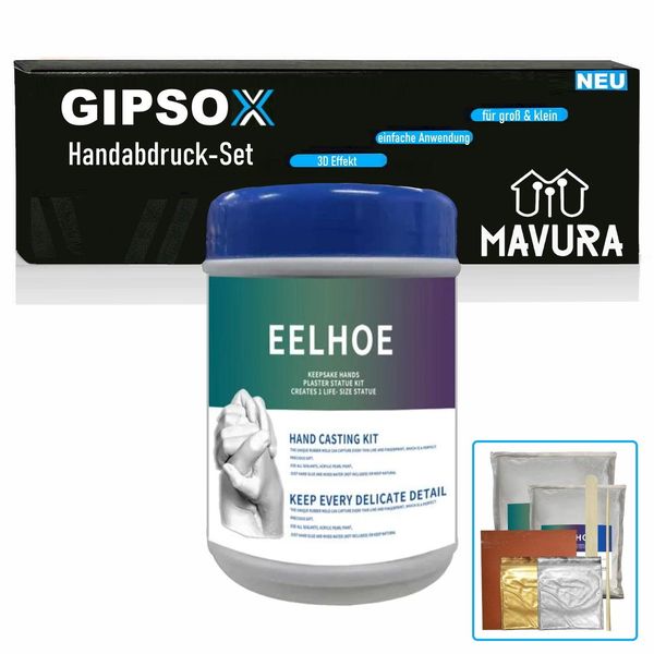 Gipsox Set Di Calchi In Gesso Impronta Della Mano Del Bambino Impronta Della Mano Del Bambino Piede Coppia-image