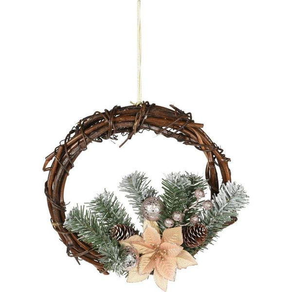 H&S Decorazione Ghirlanda Natalizia In Plastica Multicolore 30 Cm-image