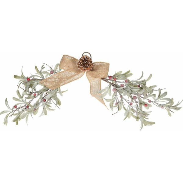 H&S Decorazione Ramo Di Natale Bacche Rosse In Plastica Juta Verde/Marrone/Rosso 45 Cm X 68 Cm-image