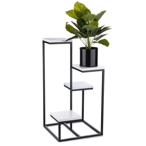 Howhomely Scaffale Per Piante 4 - Pianta A Scalare 79 Cm H - Fioriera Bianca-image