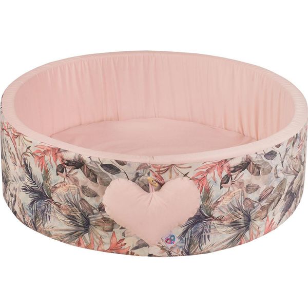H&F Home Textile Piscina Di Palline | Piscina Di Palline Per Bambini 98X30Cm | Colore: Rosa Chiaro Con Fiori-image