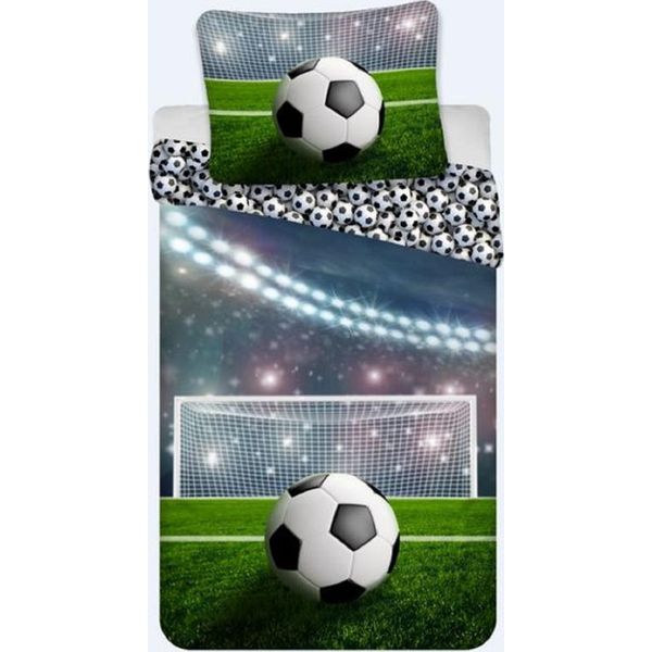 Biancheria Da Letto Per Il Calcio, Federa 80 X 80 Cm E Copripiumino 135 X 200 Cm, 100 % Cotone-image