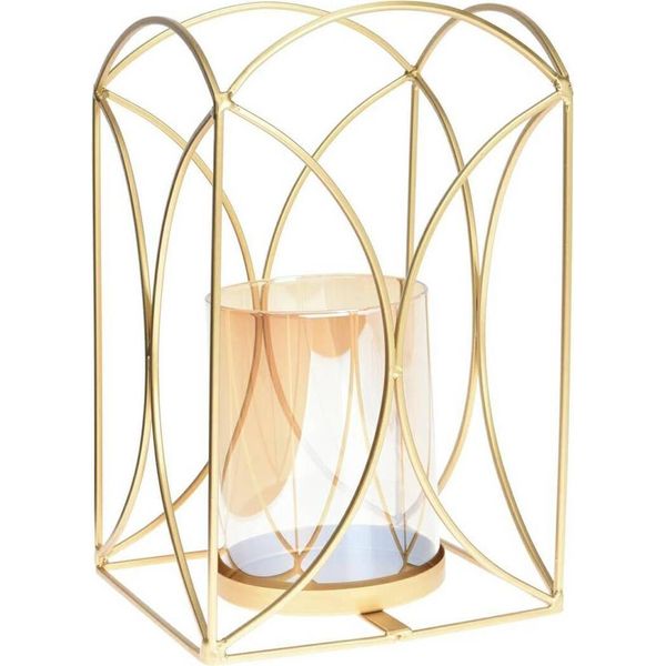 H&S Decorazione Candeliere Per Teaight Metallo Oro 24 Cm X 15 Cm X 15 Cm-image