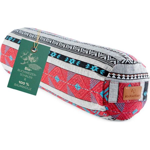 #Doyouryoga Cuscino Per Yoga Tarik - Riempito Con Gusci Di Grano Saraceno Biologico - Cilindro 68X22X22 Cm - Stile 16-image