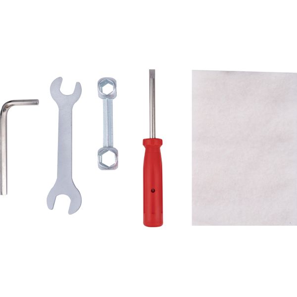 Bicycle Gear Set Di Riparazione Per Biciclette 5 Pezzi - Attrezzi Per Biciclette - Cacciavite, Chiave A Stella, Chiave A Esagono, Chiave Aperta E Panno Per La Pulizia - Argento-image