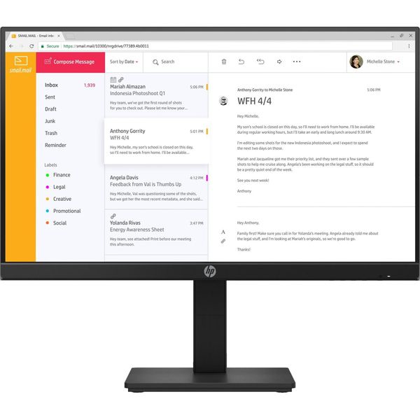 Hp P24H G4 23,8" 16 9 Fhd Ips Monitor Nero - Schermo Piatto (Tft/Lcd) - 23,8"""-image