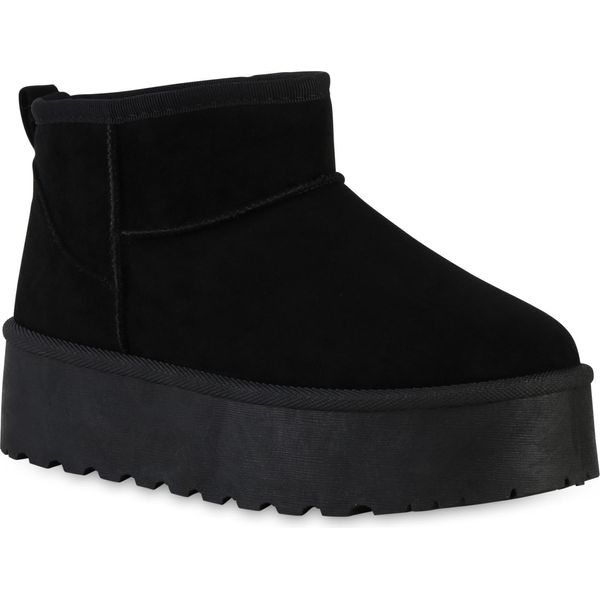 Van Hill Stivali Con Plateau Foderati Caldi Da Donna Scarpe Invernali Con Suola Profilata 840609, Colore: Nero, Taglia: 40-image